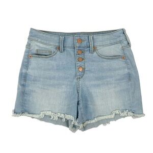 Universal Thread Light Wash High Rise Button Fly Cutoff Jean Shorts Size…
